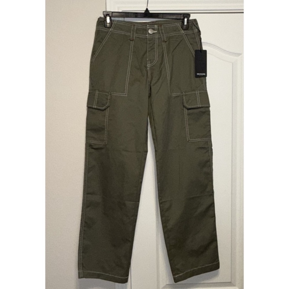 NWT True Religion Women's Military Cargo Pants Kalamata Olive sz 28
